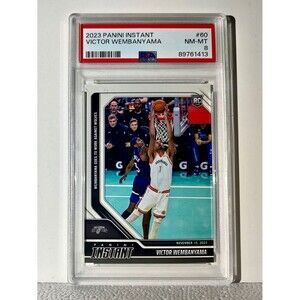 Victor Wembanyama 2023-24 Panini #60 NBA Rookie Card Spurs 1 of 6522 PSA 8 NM-MT